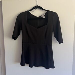 Black Peplum Top